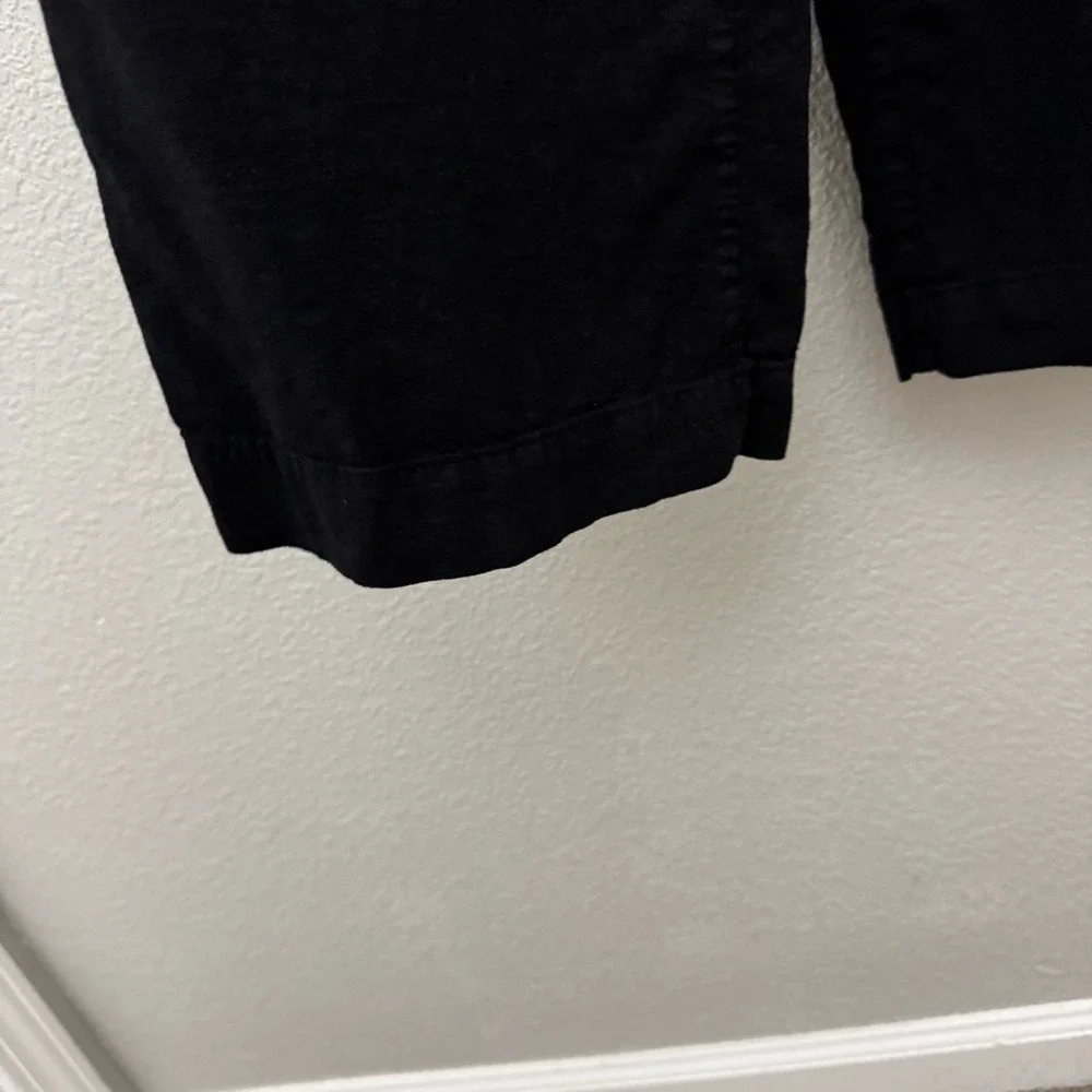 Zara Linen Blend Cropped Wide Leg Sleeveless Jumpsuit Black Size Small